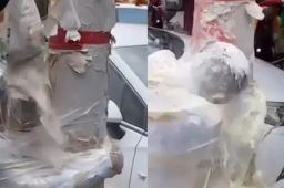 新郎被捆电线杆撒面粉 当地通报