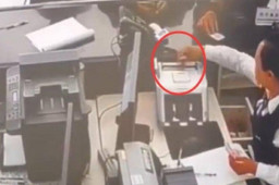 银行女柜员验钞机里摸到老鼠