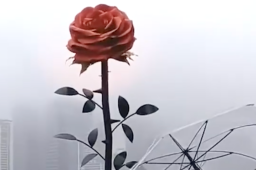 情人节前夕外滩现巨型玫瑰